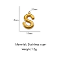 18K gold-plated stainless steel bubble letter S pendant with high-polished shiny finish - Letter S / Gold