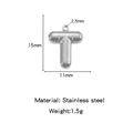 Polished silver stainless steel letter T bubble pendant with dimensions and weight specs - Letter T / Steel