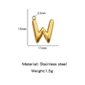 18K gold plated stainless steel 3D bubble letter W pendant charm for DIY jewelry making - Letter W / Gold