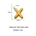 Mini bubble letter X pendant in 18K gold plated stainless steel for DIY jewelry - Letter X / Gold