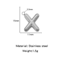 Minimalist stainless steel bubble letter X pendant charm in silver finish for DIY jewelry - Letter X / Steel