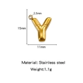 Miniature 18K gold-plated stainless steel bubble letter Y pendant for DIY jewelry - Letter Y / Gold