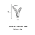 Polished silver stainless steel letter Y mini bubble pendant charm for DIY jewelry making - Letter Y / Steel