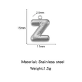 3D silver bubble letter Z pendant in polished stainless steel with star engravings - Letter Z / Steel