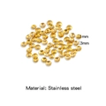 3mm 18K gold plated stainless steel flower petal bead spacers for DIY jewelry making - 3mm / Gold (HP0212G01)