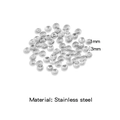 Bulk 3mm stainless steel petal spacers for DIY ring jewelry with 1mm hole size - 3mm / Silver (HP0212S01)
