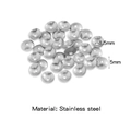 Apprêts bijoux DIY 5mm perles intercalaires en acier inoxydable argenté pour bagues - Argent (HP0212S03)