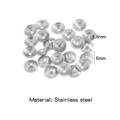 Calotte de perle pétale 6mm en acier inoxydable avec trou 1.8mm pour la création bijoux - Argent (HP0212S04)