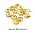 Coupelles à fleurs 10mm en acier inoxydable doré pour la création de bijoux DIY - Or (HP0212G06)