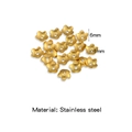 Coupelles à perles fleurs dorées de 6mm en acier inoxydable pour bijoux DIY - Or (HP0212G09)