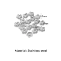 Coupelles de perles en forme de fleur argentée 6mm en acier inoxydable DIY - Argent (HP0212S09)