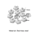 Pendentif fleur en acier inoxydable argenté 10mm pour bijoux DIY avec trou 1,2mm - Argent (HP0212S10)