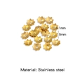 Calotte de fleur 6mm en acier inoxydable doré pour création de bagues DIY - Or (HP0212G11)