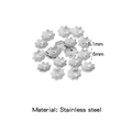 Pièces bijoux DIY coupelles à fleurs 6mm acier inoxydable argenté avec trou 1,1mm - Argent (HP0212S11)