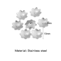 Calottes fleurs en acier inoxydable argenté de 10mm pour la création de bijoux DIY - Argent (HP0212S12)
