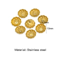 Coupelles à fleurs en acier inoxydable plaqué or 18 carats 10mm pour bijoux DIY - Or (HP0212G14)