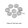 Lot de coupelles en acier inoxydable de 10 mm en forme de pétale pour bijoux DIY - Argent (HP0212S14)