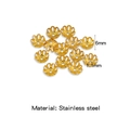 Calotte de fleur dorée 6mm en acier inoxydable pour création de bijoux DIY - Or (HP0212G15)