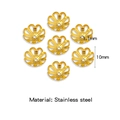 Coupelles à perles en forme de fleur dorée 10mm en acier inoxydable pour bijoux DIY - Or (HP0212G16)