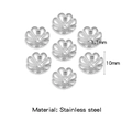 Coupelles fleurs en acier inoxydable argent 10mm pour création de bijoux DIY lot de 7 - Argent (HP0212S16)