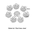 Lot de 8 calottes de perles fleurs évidées 8mm en acier inoxydable argenté durable - Argent (HP0212S17)