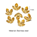 Calottes fleur 11mm en acier inoxydable doré à 3 pétales pour la création de bijoux - Or (HP0212G18)