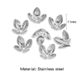 Lot de 7 calottes en acier inoxydable argenté en forme de fleur pour bijoux, 11mm - Argent (HP0212S18)