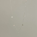 Vista dettagliata della catena minimalista in argento 925 con cinque ciondoli a disco - Argento 925 / Argento