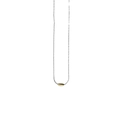 Minimalist S925 sterling silver necklace featuring a textured golden oval bead pendant - Gold Threaded Round Bead Pendant (SN3289)