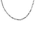 Minimalist S925 sterling silver necklace featuring irregular square silver beads in a sleek chain - 925 Silver / Irregular Silver Bead Necklace
