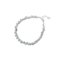 Handmade S925 sterling silver beaded bracelet with rainbow aurora glass beads and heart charm - Iridescent Beaded Heart (DQ0775S) / 925 Silver