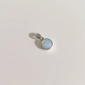 Pendentif minimaliste en argent S925 avec pierre de lune opale ronde blanche - Argent 925 / Opale-Couleur Or Blanc