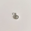 Collier minimaliste en argent 925 avec un pendentif rond en pierre de lune translucide - Argent 925 / Labradorite-Couleur Or Blanc