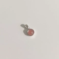 Collier minimaliste en argent sterling S925 avec pendentif rond en quartz rose - Argent 925 / Cristal Rouge-Couleur Or Blanc