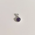 Pendentif minimaliste en argent S925 avec une pierre précieuse améthyste violette - Argent 925 / Améthyste-Couleur Or Blanc
