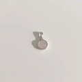 Pendentif en argent sterling S925 avec pierre de quartz rose ronde translucide - Argent 925 / Quartz Rose-Couleur Or Blanc
