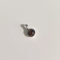 Minimalist S925 sterling silver round pendant featuring a brown labradorite gemstone - 925 Silver / Tiger Eye-White Gold Color