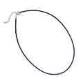 S925 sterling silver necklace with natural lapis lazuli beads and heart charm - 925 Silver / Lapis Lazuli Style (SN3334-Platinum)