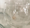 Close-up of S925 silver double-layer flower pendant with frosted texture and fine chain - 925 Silver / Silver