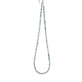 S925 silver beaded necklace featuring faceted light blue aquamarine gemstones - 925 Silver / Aquamarine Style (SN3332)