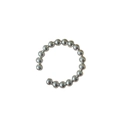 Minimalist S925 sterling silver beaded open ring with high-polished round spheres - Silver Bead Open Style (SR1041S)
