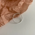Sparkling S925 sterling silver ring featuring a textured hammered finish on a paper background - HK Size 5 / Silver