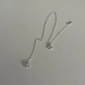 Detailed close-up of S925 sterling silver flower pendant with adjustable clasp and stamp - 925 Silver / Silver