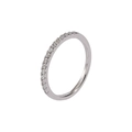 Minimalistischer 925 Sterling Silber Ring mit halbkreisfoermigen Zirkonia Diamanten - US 5 / Weißgold