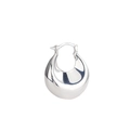 Orecchini a cerchio in argento sterling S925 lucido con design a goccia vuota - Argento (Pezzo singolo)