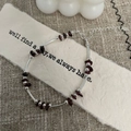 Macro di bracciale in argento S925 con perline di granato rosso scuro e chiusura a moschettone - Argento 925 / Argento