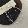 Dettaglio del bracciale a doppio strato in argento sterling S925 con perline di cristallo - Argento 925 / Argento