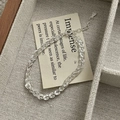 Detailaufnahme von S925 Sterling Silber Webarmband mit Karabinerverschluss und Tag - 925er Silber / Silber