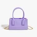 Detail of lavender PVC jelly bag featuring stylish gold chain and dual handles - Purple / 200*70*120mm