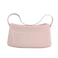 Minimalist light pink jelly shoulder bag with high-gloss PVC finish and sleek zipper - 270*80*140mm / Apricot